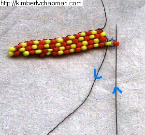 Brick Stitch 26 - Fourth Row and Increasing Extra