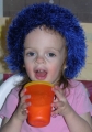 Blue Fuzzy Monster Who Likes Baked Goods Hat - No Eyes - Front